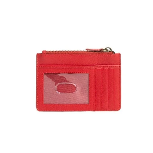 Myra Bloom on the Range Scarlet Red Leather Tooled Wallet Card Holder S-11367 - Picture 3 of 4